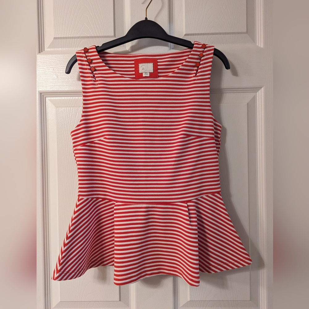Anthropologie striped peplum top